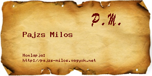 Pajzs Milos névjegykártya